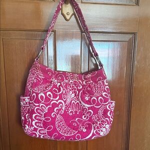 Vera Bradley Pink and White Shoulder Bag